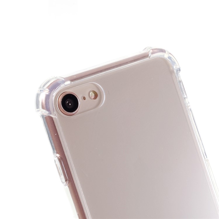 For iPhone 8 / iPhone 7 TPU+Acrylic+Textile Strap Anti-fall Shell - White Stripe-6