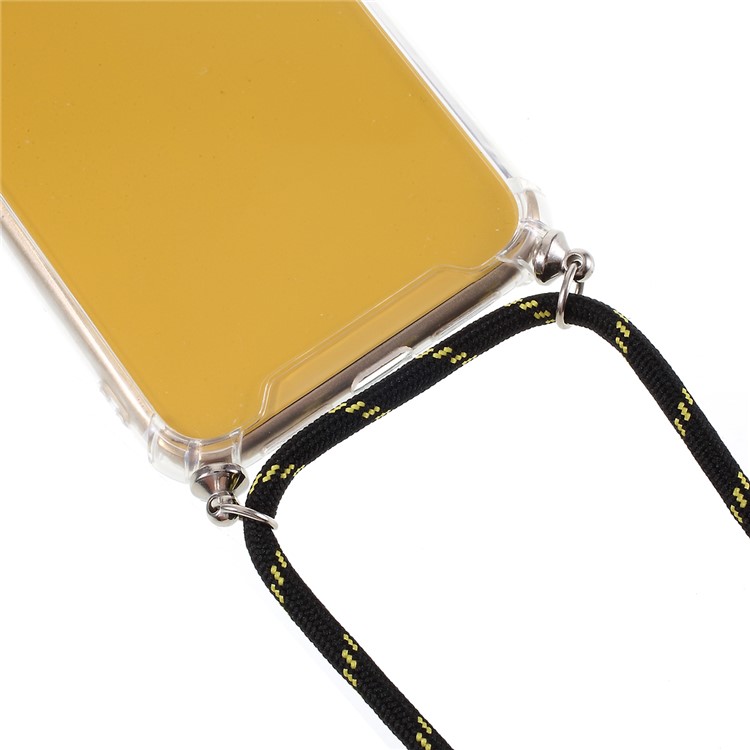 Anti-fall Glossy TPU+Acrylic with Textile Strap Phone Shell for iPhone XR 6.1 inch (2019) - Black-2