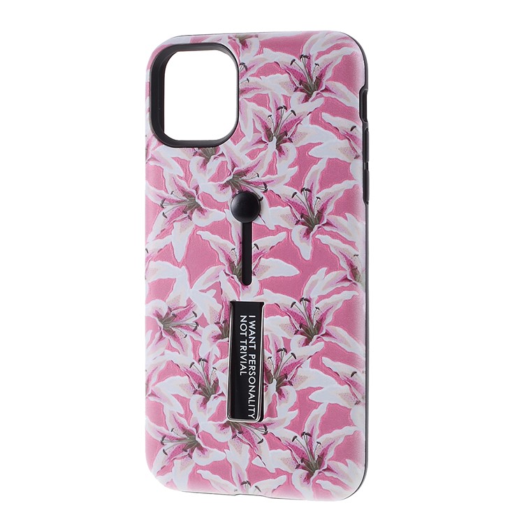 Embossment Pattern Printing TPU + PC Hybrid Case with Kickstand for iPhone 11 Pro Max 6.5 inch (2019) - Pattern E-2