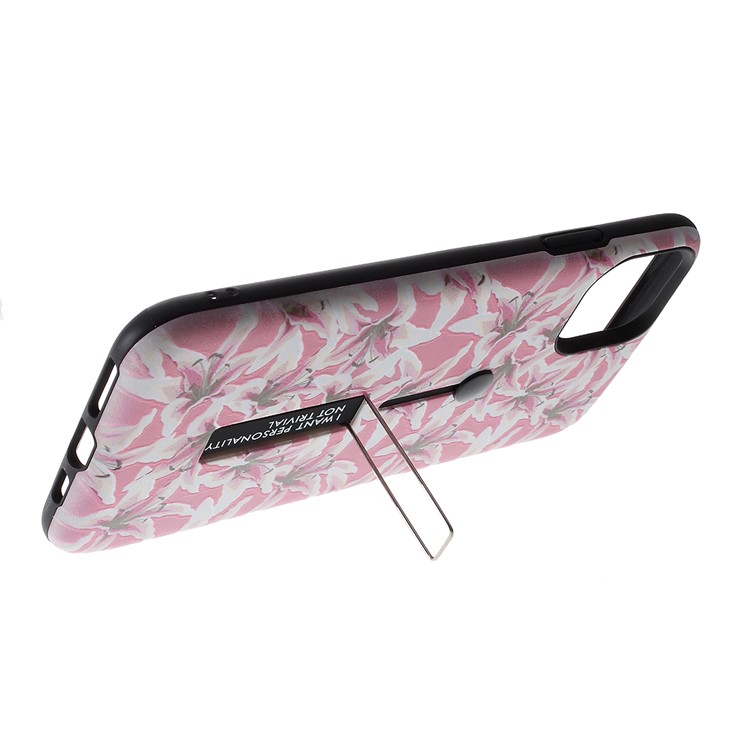 Embossment Pattern Printing TPU + PC Hybrid Case with Kickstand for iPhone 11 Pro Max 6.5 inch (2019) - Pattern E-5