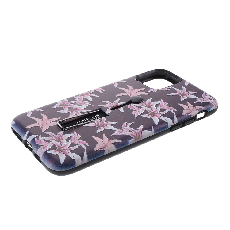 Embossment Pattern Printing TPU + PC Hybrid Case with Kickstand for iPhone 11 Pro Max 6.5 inch (2019) - Pattern H-3