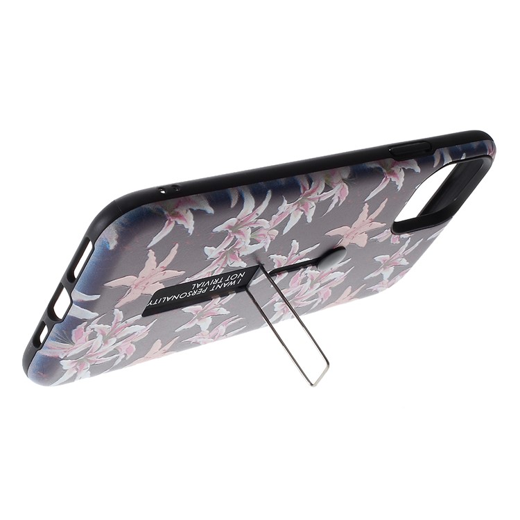 Embossment Pattern Printing TPU + PC Hybrid Case with Kickstand for iPhone 11 Pro Max 6.5 inch (2019) - Pattern H-5