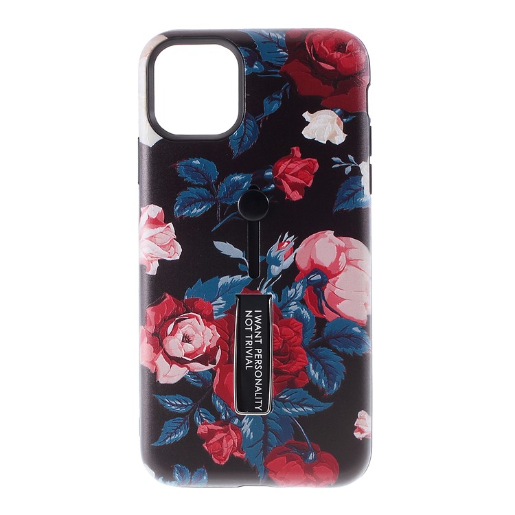 Embossment Pattern Printing TPU + PC Hybrid Case with Kickstand for iPhone 11 Pro Max 6.5 inch (2019) - Pattern L-1