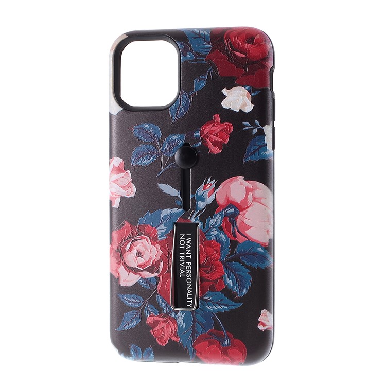 Embossment Pattern Printing TPU + PC Hybrid Case with Kickstand for iPhone 11 Pro Max 6.5 inch (2019) - Pattern L-2