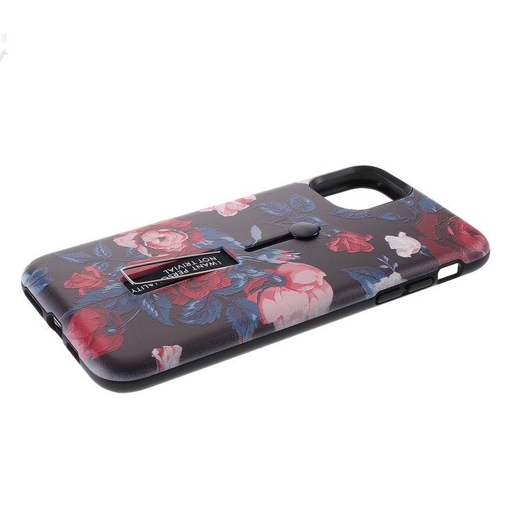 Embossment Pattern Printing TPU + PC Hybrid Case with Kickstand for iPhone 11 Pro Max 6.5 inch (2019) - Pattern L-3