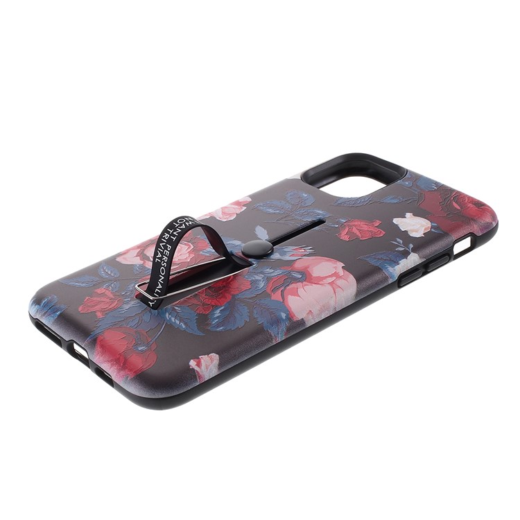 Embossment Pattern Printing TPU + PC Hybrid Case with Kickstand for iPhone 11 Pro Max 6.5 inch (2019) - Pattern L-4