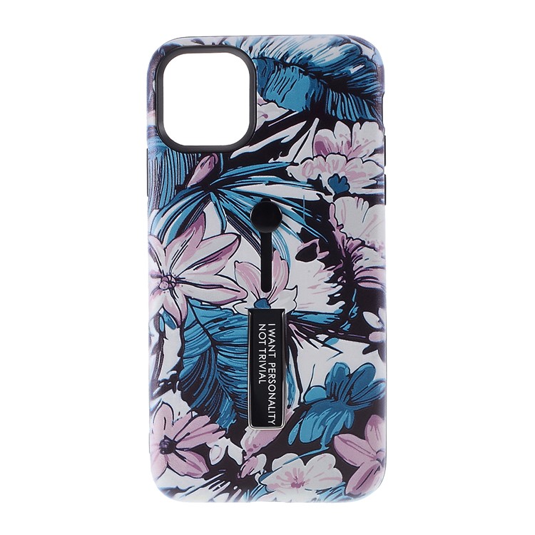 Embossment Pattern Printing TPU + PC Hybrid Case with Kickstand for iPhone 11 Pro Max 6.5 inch (2019) - Pattern O-1