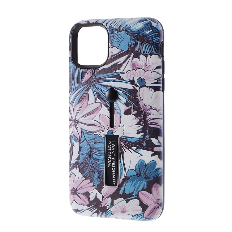 Embossment Pattern Printing TPU + PC Hybrid Case with Kickstand for iPhone 11 Pro Max 6.5 inch (2019) - Pattern O-2