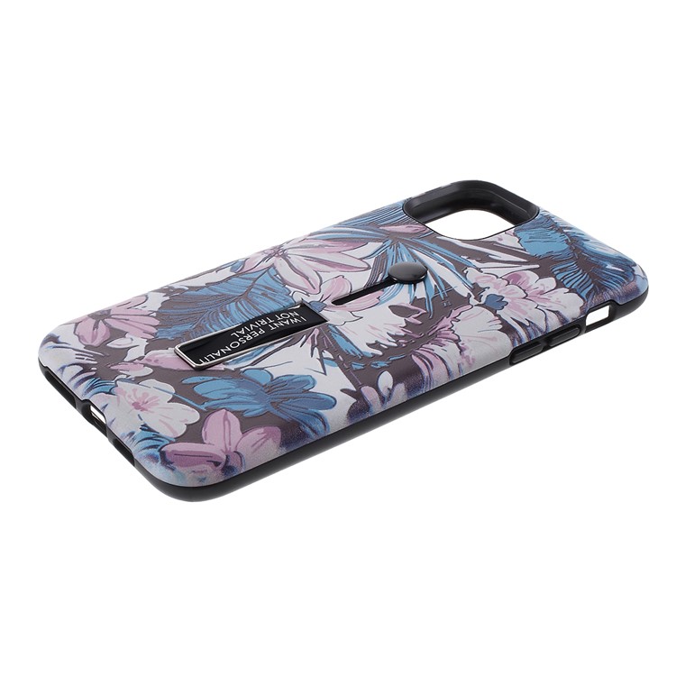 Embossment Pattern Printing TPU + PC Hybrid Case with Kickstand for iPhone 11 Pro Max 6.5 inch (2019) - Pattern O-3