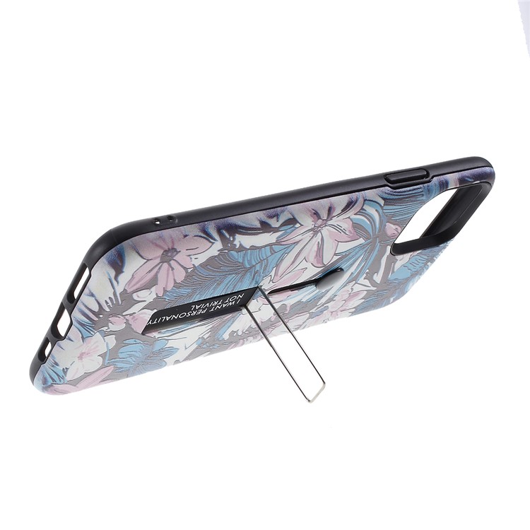 Embossment Pattern Printing TPU + PC Hybrid Case with Kickstand for iPhone 11 Pro Max 6.5 inch (2019) - Pattern O-5