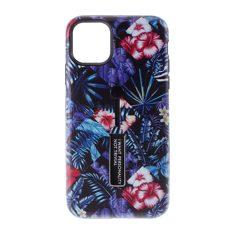 Embossment Pattern Printing TPU + PC Hybrid Case with Kickstand for iPhone 11 Pro Max 6.5 inch (2019) - Pattern P-1