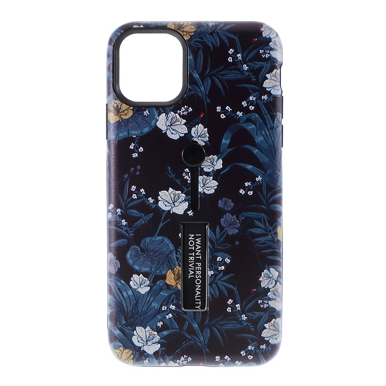Embossment Pattern Printing TPU + PC Hybrid Case with Kickstand for iPhone 11 Pro Max 6.5 inch (2019) - Pattern S-1