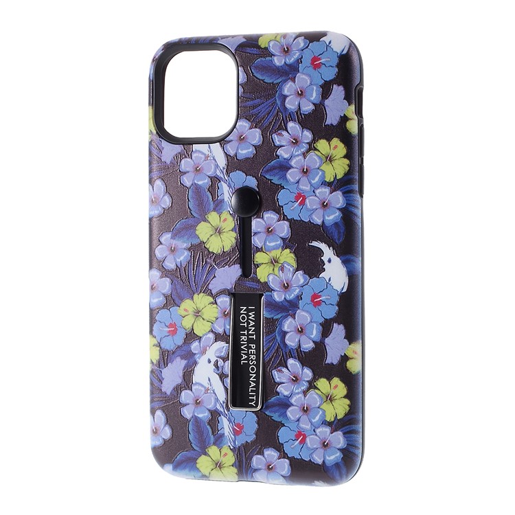Embossment Pattern Printing TPU + PC Hybrid Case with Kickstand for iPhone 11 Pro Max 6.5 inch (2019) - Pattern T-2