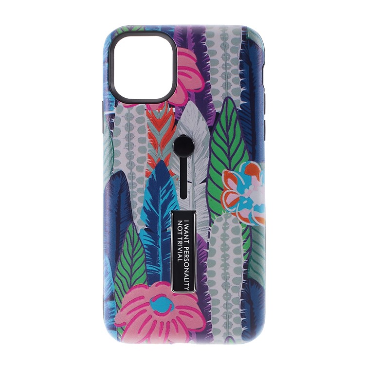 Embossment Pattern Printing TPU + PC Hybrid Cover with Kickstand for iPhone 11 Pro 5.8 inch (2019) - Pattern D-1