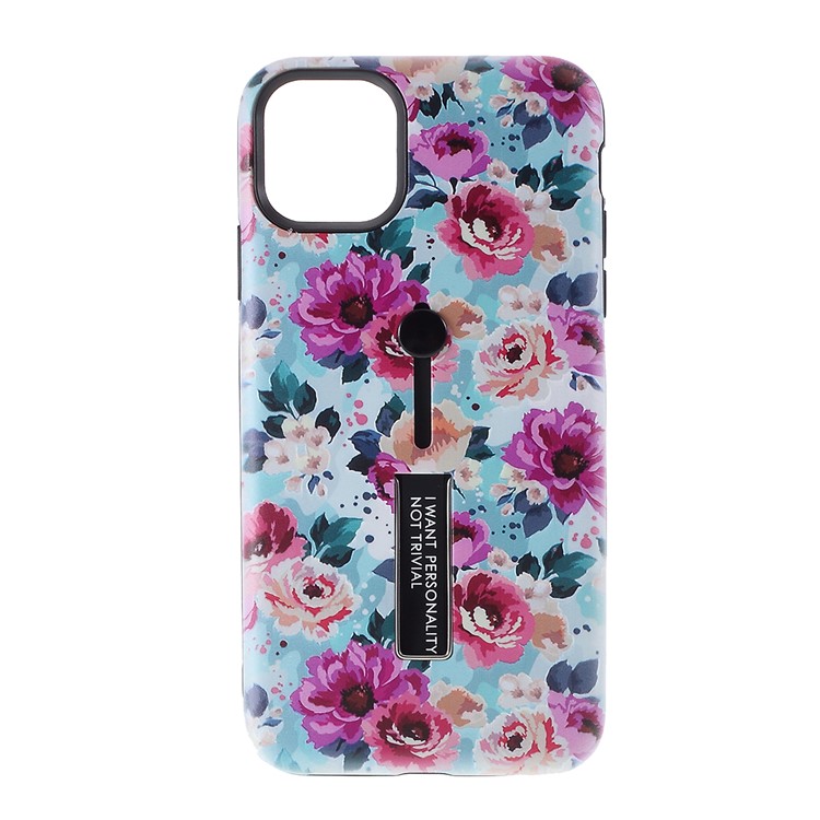 Embossment Pattern Printing TPU + PC Hybrid Cover with Kickstand for iPhone 11 Pro 5.8 inch (2019) - Pattern I-1