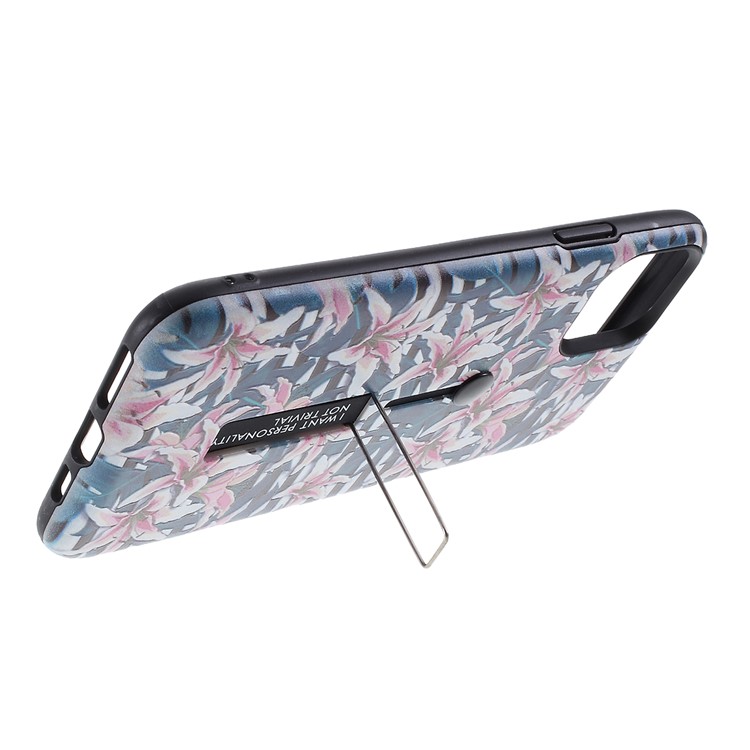 Embossment Pattern Printing TPU + PC Hybrid Cover with Kickstand for iPhone 11 Pro 5.8 inch (2019) - Pattern J-5