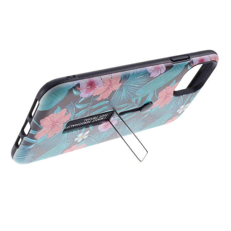 Embossment Pattern Printing TPU + PC Hybrid Cover with Kickstand for iPhone 11 Pro 5.8 inch (2019) - Pattern K-5