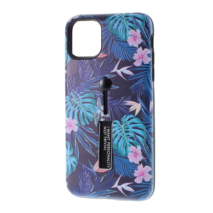 Embossment Pattern Printing TPU + PC Hybrid Shell with Kickstand for iPhone 11 6.1 inch (2019) - Pattern C-2