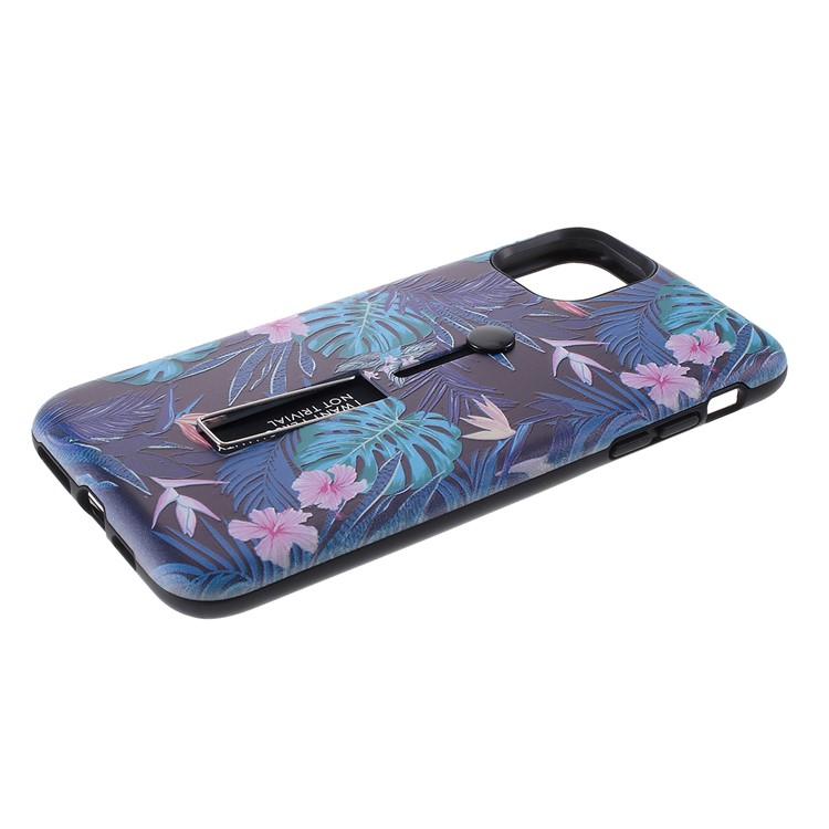 Embossment Pattern Printing TPU + PC Hybrid Shell with Kickstand for iPhone 11 6.1 inch (2019) - Pattern C-3