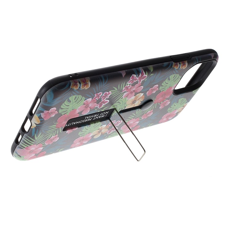 Embossment Pattern Printing TPU + PC Hybrid Shell with Kickstand for iPhone 11 6.1 inch (2019) - Pattern F-5