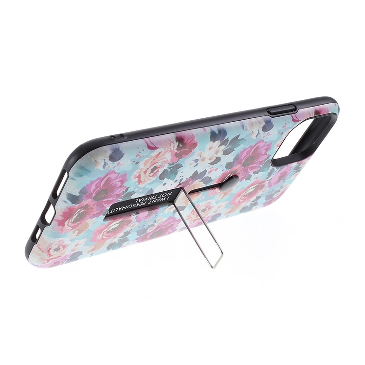 Embossment Pattern Printing TPU + PC Hybrid Shell with Kickstand for iPhone 11 6.1 inch (2019) - Pattern I-5