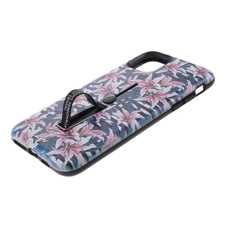 Embossment Pattern Printing TPU + PC Hybrid Shell with Kickstand for iPhone 11 6.1 inch (2019) - Pattern J-4