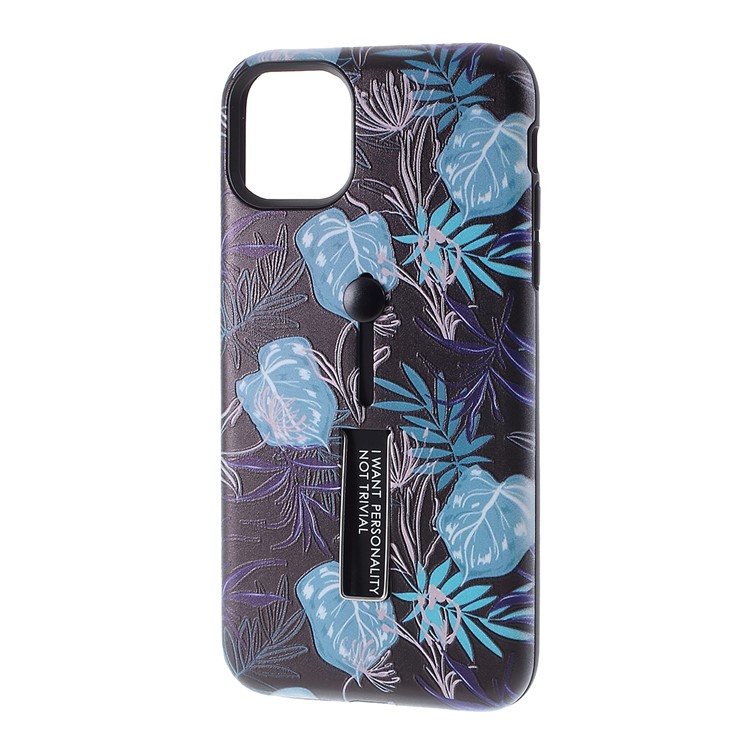 Embossment Pattern Printing TPU + PC Hybrid Shell with Kickstand for iPhone 11 6.1 inch (2019) - Pattern M-2