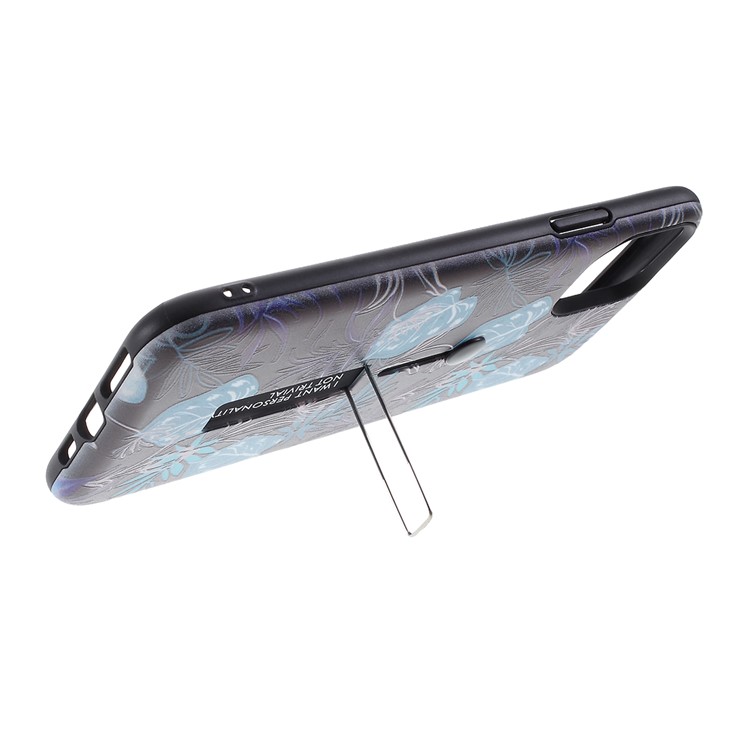 Embossment Pattern Printing TPU + PC Hybrid Shell with Kickstand for iPhone 11 6.1 inch (2019) - Pattern M-5