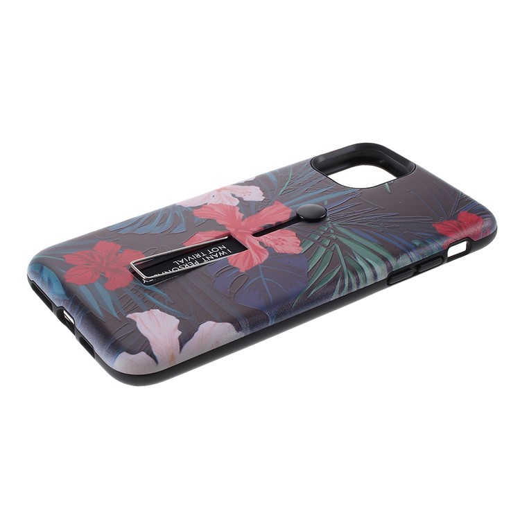 Embossment Pattern Printing TPU + PC Hybrid Shell with Kickstand for iPhone 11 6.1 inch (2019) - Pattern N-3