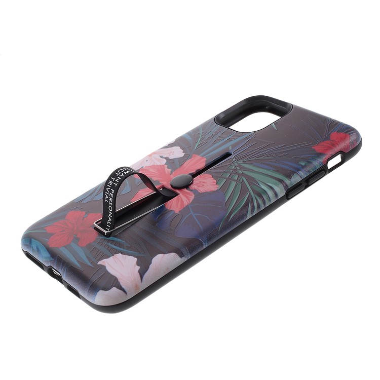 Embossment Pattern Printing TPU + PC Hybrid Shell with Kickstand for iPhone 11 6.1 inch (2019) - Pattern N-4