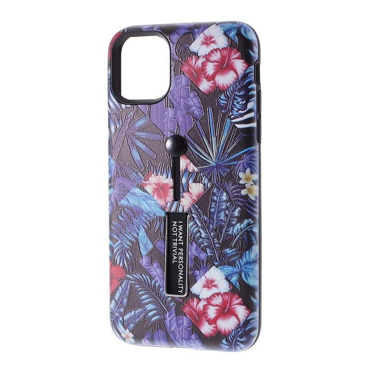 Embossment Pattern Printing TPU + PC Hybrid Shell with Kickstand for iPhone 11 6.1 inch (2019) - Pattern P-2