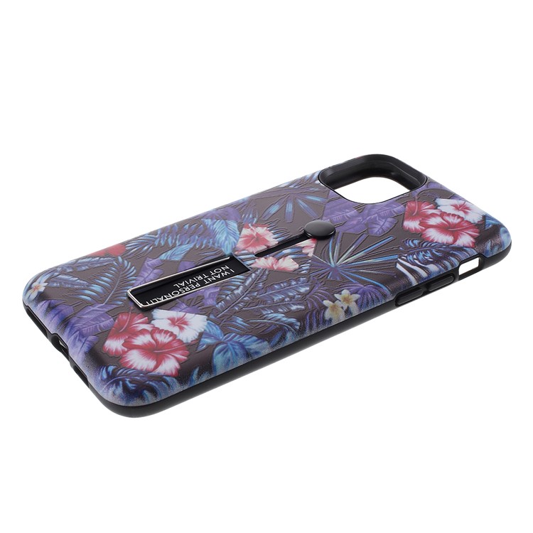 Embossment Pattern Printing TPU + PC Hybrid Shell with Kickstand for iPhone 11 6.1 inch (2019) - Pattern P-3