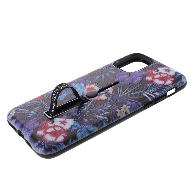 Embossment Pattern Printing TPU + PC Hybrid Shell with Kickstand for iPhone 11 6.1 inch (2019) - Pattern P-4