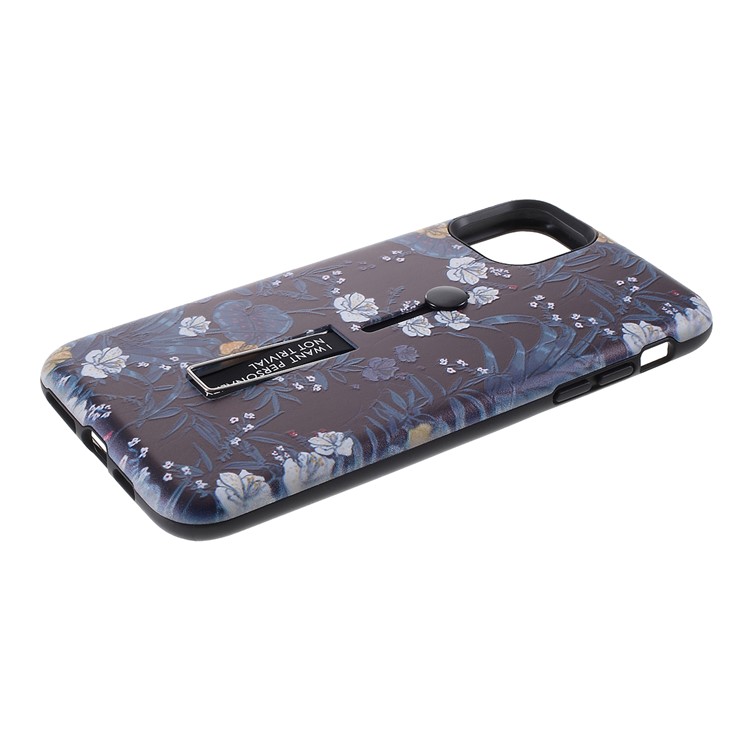 Embossment Pattern Printing TPU + PC Hybrid Shell with Kickstand for iPhone 11 6.1 inch (2019) - Pattern S-3