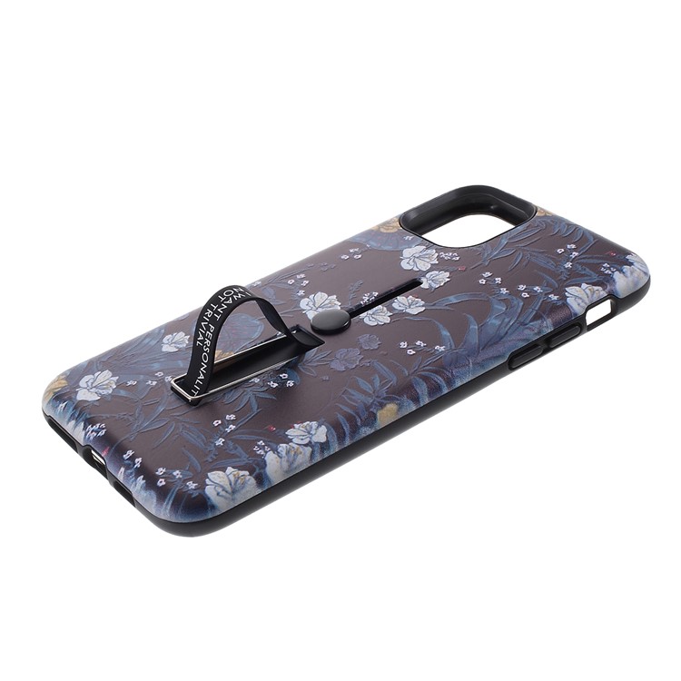 Embossment Pattern Printing TPU + PC Hybrid Shell with Kickstand for iPhone 11 6.1 inch (2019) - Pattern S-4