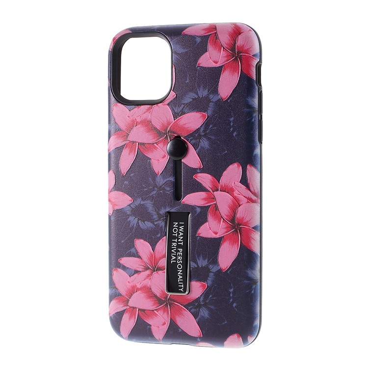 Embossment Pattern Printing TPU + PC Hybrid Shell with Kickstand for iPhone 11 6.1 inch (2019) - Pattern U-2