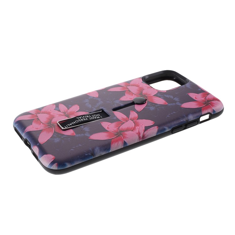 Embossment Pattern Printing TPU + PC Hybrid Shell with Kickstand for iPhone 11 6.1 inch (2019) - Pattern U-3