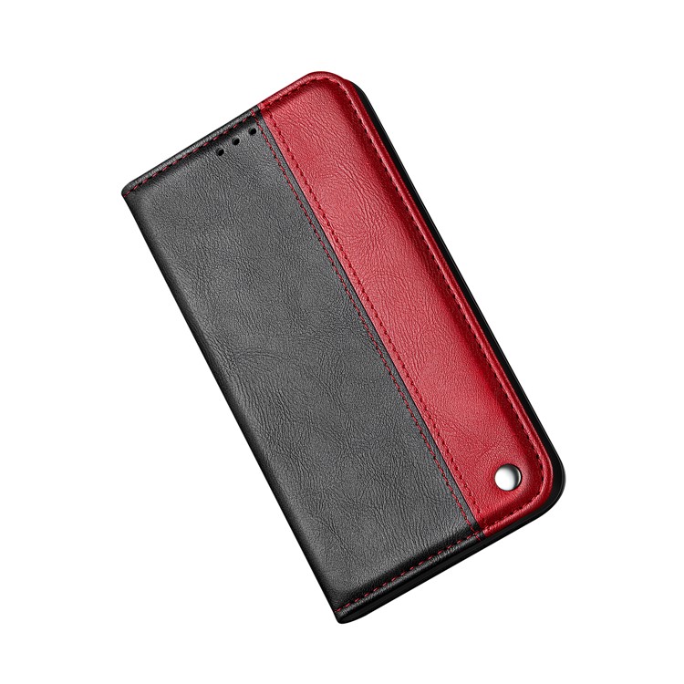 Auto-absorbed Business Style Bi-color Leather Cover Stand Case with Card Slot for iPhone 11 Pro Max 6.5-inch - Red-2