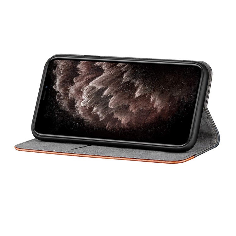 Auto-absorbed Business Style Bi-color Leather Cover Stand Case with Card Slot for iPhone 11 Pro Max 6.5-inch - Brown-6