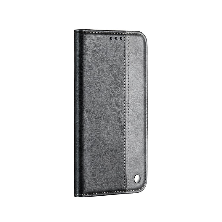 Auto-absorbed Business Style Bi-color Leather Cover Stand Case with Card Slot for iPhone 11 6.1-inch - Grey-1