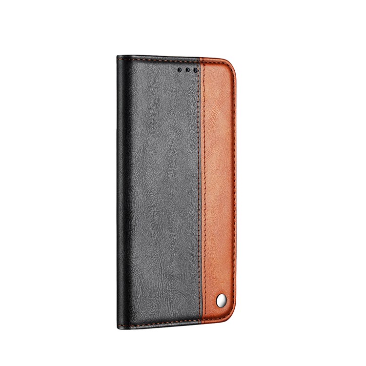 Auto-absorbed Business Style Bi-color Leather Cover Stand Case with Card Slot for iPhone 11 6.1-inch - Orange-1