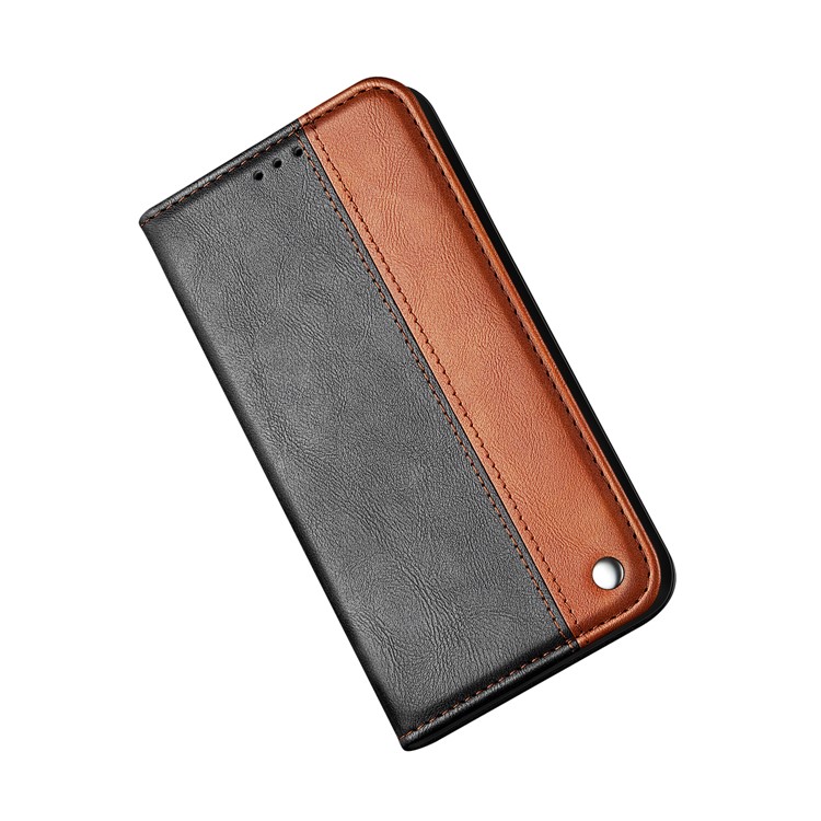 Auto-absorbed Business Style Bi-color Leather Cover Stand Case with Card Slot for iPhone 11 6.1-inch - Orange-2