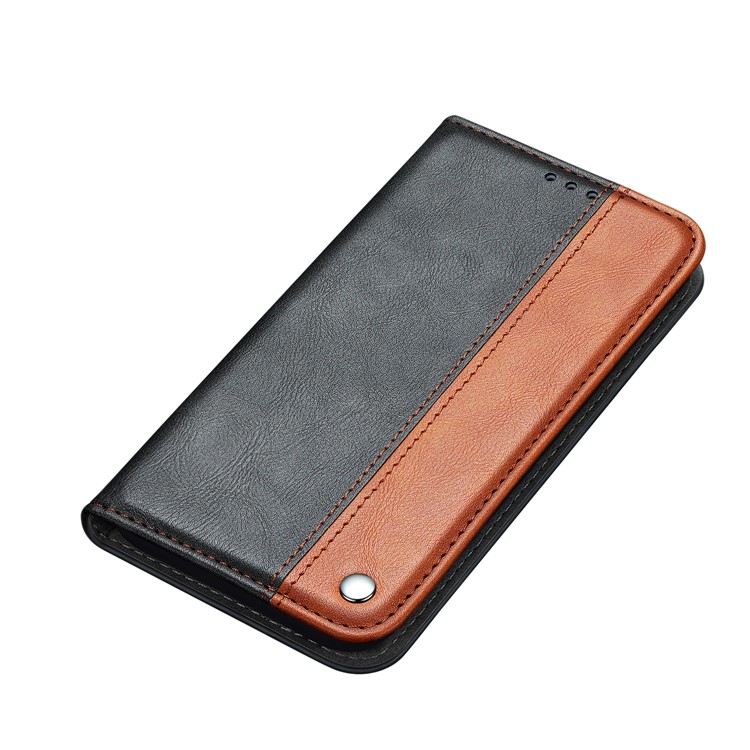 Auto-absorbed Business Style Bi-color Leather Cover Stand Case with Card Slot for iPhone 11 6.1-inch - Orange-3