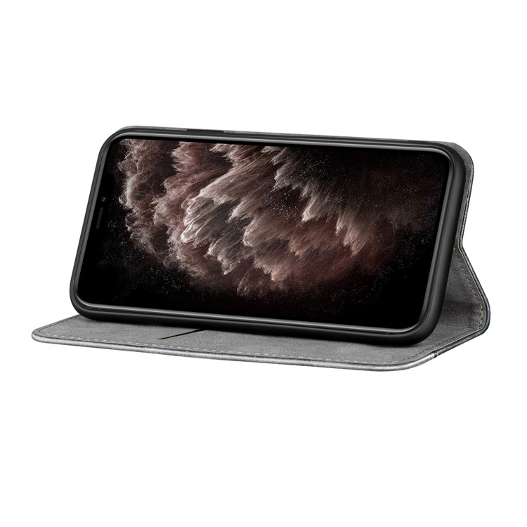 Auto-absorbed Business Style Bi-color Leather Cover Stand Case with Card Slot for iPhone 11 Pro 5.8-inch - Grey-6