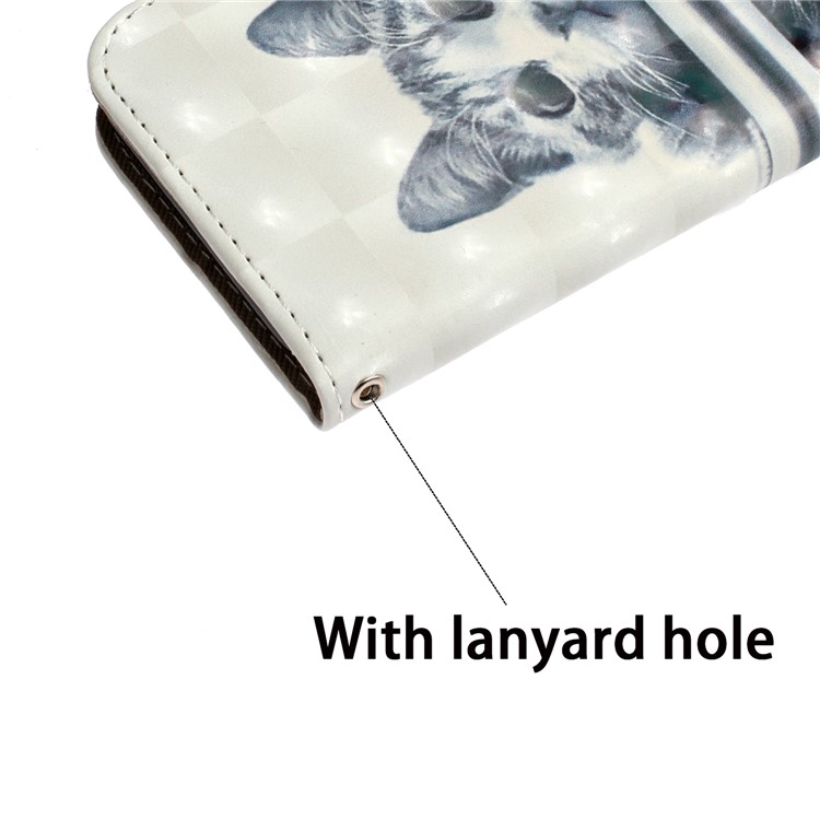 Light Spot Decor Pattern Printing Wallet Leather Case with Strap for iPhone 11 6.1 inch - Cat-10