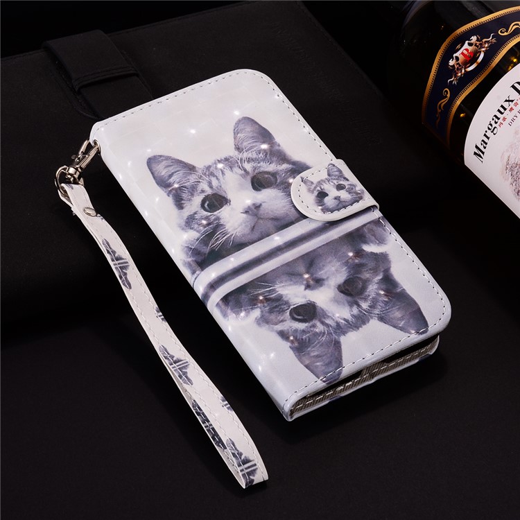 Light Spot Decor Pattern Printing Wallet Leather Case with Strap for iPhone 11 6.1 inch - Cat-14