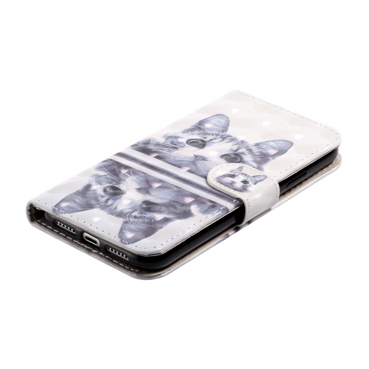 Light Spot Decor Pattern Printing Wallet Leather Case with Strap for iPhone 11 6.1 inch - Cat-4