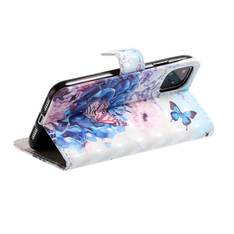 Light Spot Decor Pattern Printing Wallet Leather Case with Strap for iPhone 11 6.1 inch - Butterflies and Flowers-4