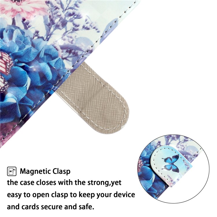 Light Spot Decor Pattern Printing Wallet Leather Case with Strap for iPhone 11 6.1 inch - Butterflies and Flowers-7