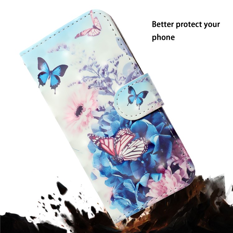 Light Spot Decor Pattern Printing Wallet Leather Case with Strap for iPhone 11 6.1 inch - Butterflies and Flowers-8